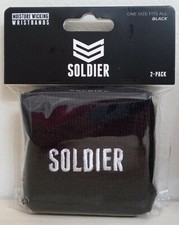 Soldier Wristbands Moisture Wicking BLK One Size Fits All 2 Pack Brand New