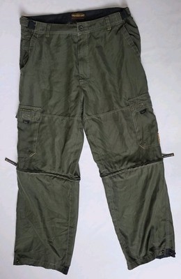 Y2K Wearfirst Action Brand Men's Detachable Cargo Pants Olive Green 36x30