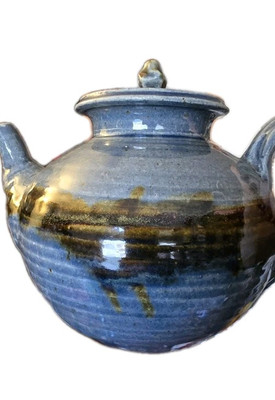 Teapot Handmade Studio Art Signed Warner? Pottery Stoneware Tea Pot Unused