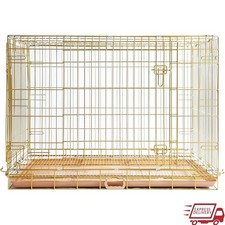 Spacious Large Dog Crate Metal Kennel Easy Clean Foldable Dual Entry Safe Lock