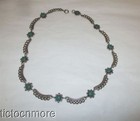 VINTAGE ZUNI INDIAN GREEN STONE SNAKE EYE COLLAR CHOKER NECKLACE STERLING — photo 1