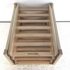 Wine Logic In-Cabinet 18 Bottle Sliding Tray Wine Rack 3 Trays Solid Maple Wood