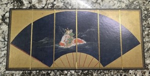 Benrido Japan Miniature Folding Screen Byobu Art Fan Battle of Ichinotani