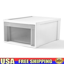 Stackable Medium Plastic Storage Drawer Clear Front Easy Access Organization New