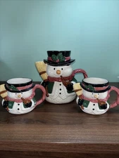 VTG Snowman Pitcher Coffee Mug “Holiday Cheer Collection” Bella Casa By Ganz