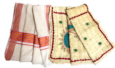 Vintage Saree Women Wrap Dress Lot Home Decor Cotton Sari Recycled Fabric 2 Pcs