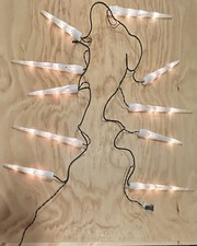 Holiday Icicle Lights Hanging Large 10 Lights 11 Feet Long White