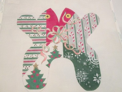 CHRISTMAS FROG-EDIE AND GINGER-HANDPAINTED NEEDLEPOINT CANVAS