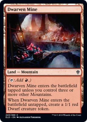 1x Dwarven Mine - Foil NM-Mint, English Throne of Eldraine MTG Magic
