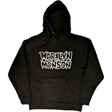 Men's Marilyn Manson Classic Logo Hooded Sweatshirt X-Large Black