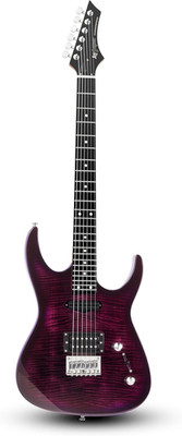 Leo Jaymz Thunderstorm ST Electric Guitar Purple Flame 24 Frets