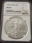 1999 American Silver Eagle NGC MS-70 KEY DATE