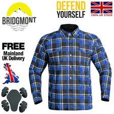 Mens Motorcycle Protective Flannel Shirt Made with Kevlar CE Armour Biker Jacket