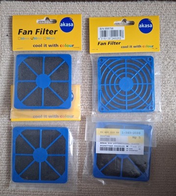 4x Akasa Fan Filter - Lüfter Filter - 80 x 80 mm - NEU & OVP