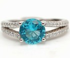 3CT Heat Treated Blue Topaz 925 Solid Sterling Silver Ring Sz 6 U4-7 — photo 1