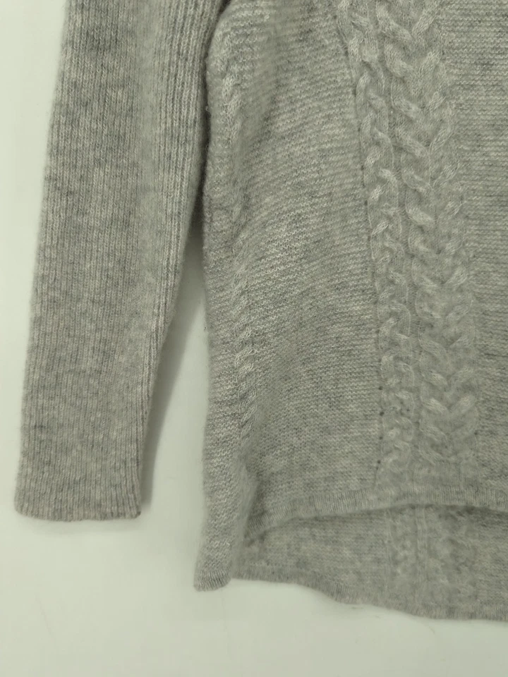 Pure Women's Jumper UK 14 Grey 100% Cashmere V-Neck Pullover - Image 4 of 4