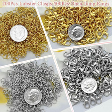 700Pcs Lobster Claw Clasps and Open Jump Rings Set, 12MM Necklace Clasp and C...