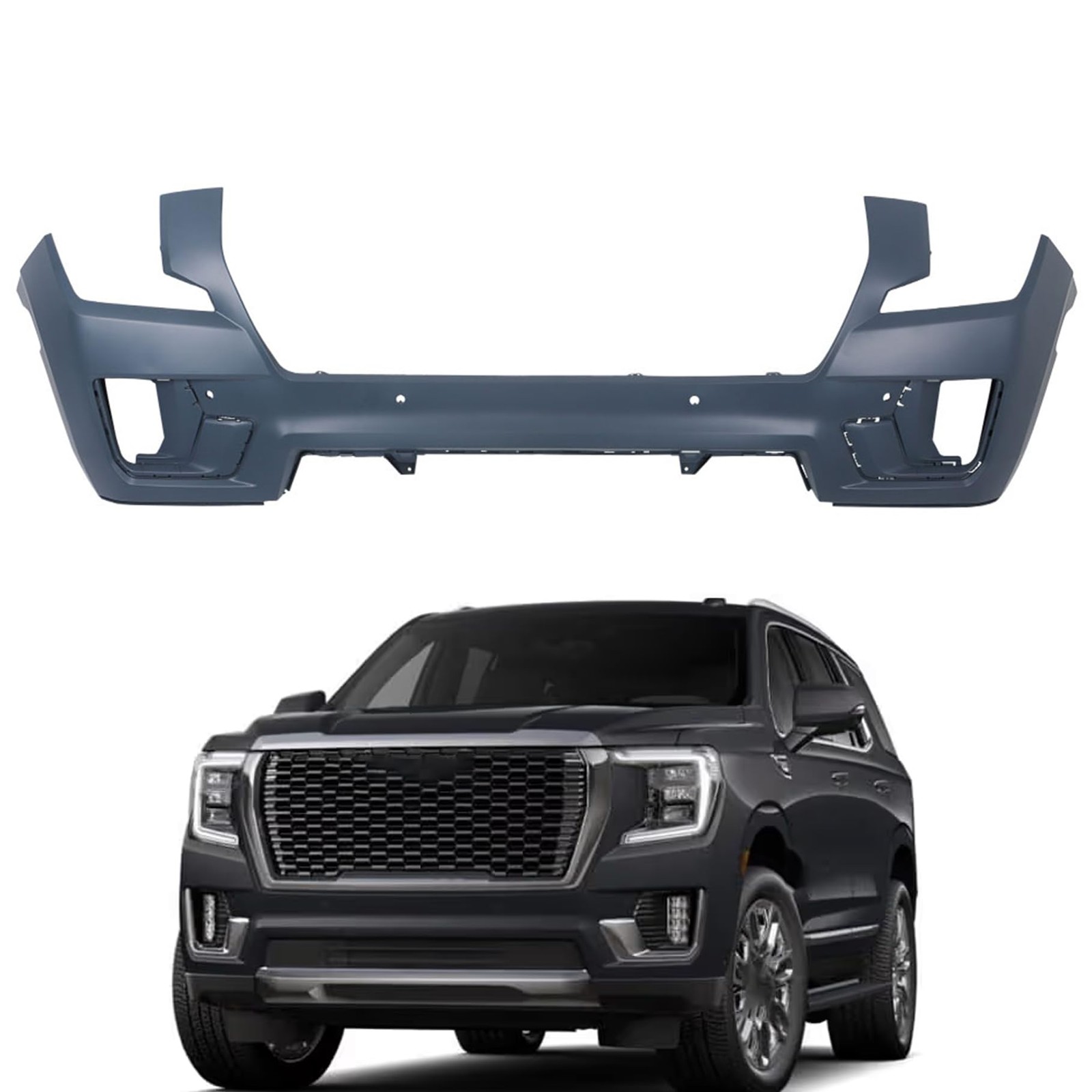 Plastic Front Bumper Cover 4 Sensor Holes for Yukon Denali 2021-2023