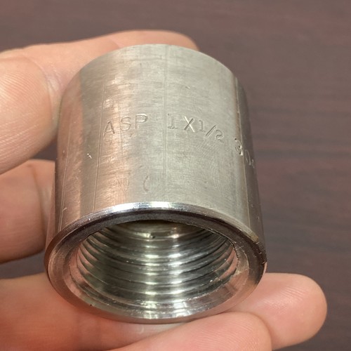 ASP USA 304 1000 Solid Stainless Steel 1” x 1/2" Threaded Reducing Full Coupling