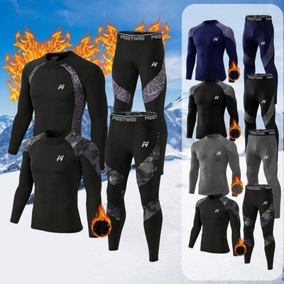 Herren Thermo Funktionsunterwäsche Set Unterwäsche Winter Ski Sport Top Hose