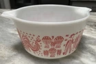 Pyrex 1 Qt Pink Amish Butter print, No Lid