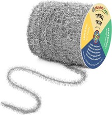 Metallic Silver Glitter Tinsel Garland for Decorations