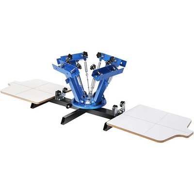 360° 4 Color 2 Station Silk Screen Machine 21.2x17.7in Double Base