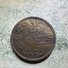 Luxembourg 1947 25 Centimes Bronze Coin Crowned Coat of Arms — photo 2