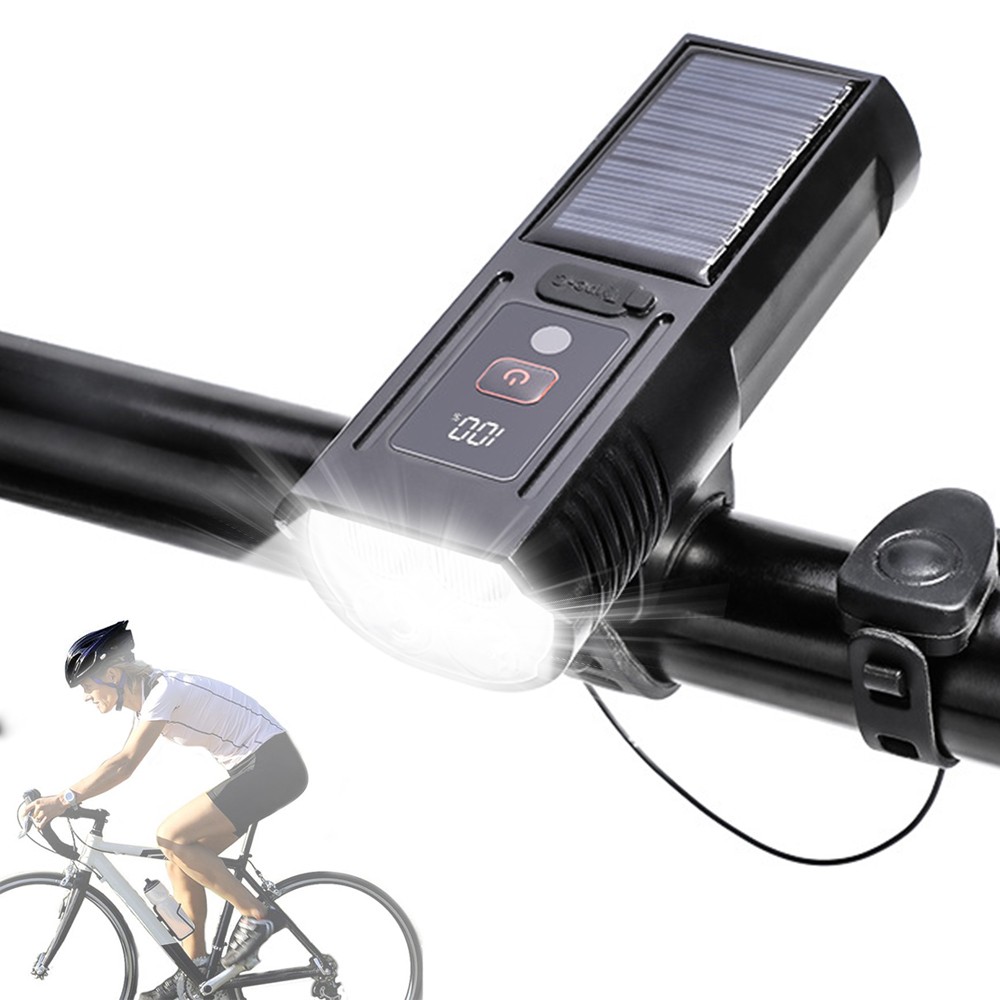 Waterproof LED Bike Light USB Rechargeable Bicycle Front Headlight w/ 120dB Horn