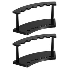 2 Pack Plastic Pen Holder, 6-Slot Acrylic Pen Display Stand Vertical Black