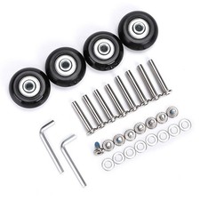 40mm x 18mm Luggage Suitcase Replacement Wheels, Rubber Swivel Caster Wheels ...
