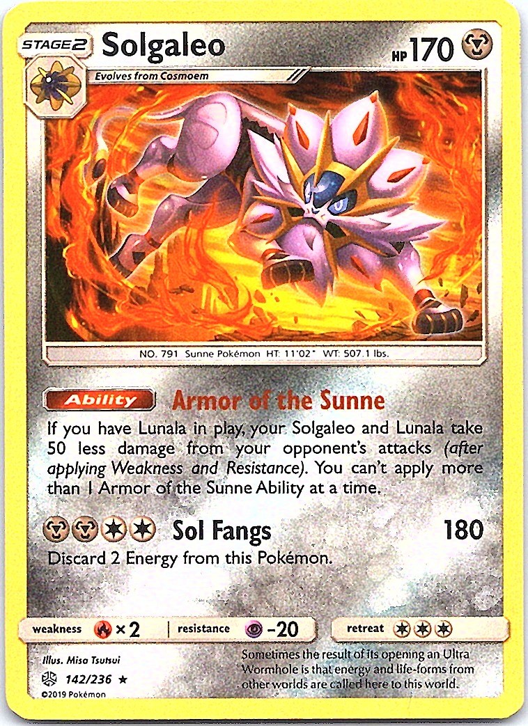 Solgaleo Holo Rare SM - Cosmic Eclipse 142/236 NM