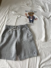 Polo Ralph Lauren Bear T-Shirt Shorts Outfit Set Boys Size 14-16 Medium