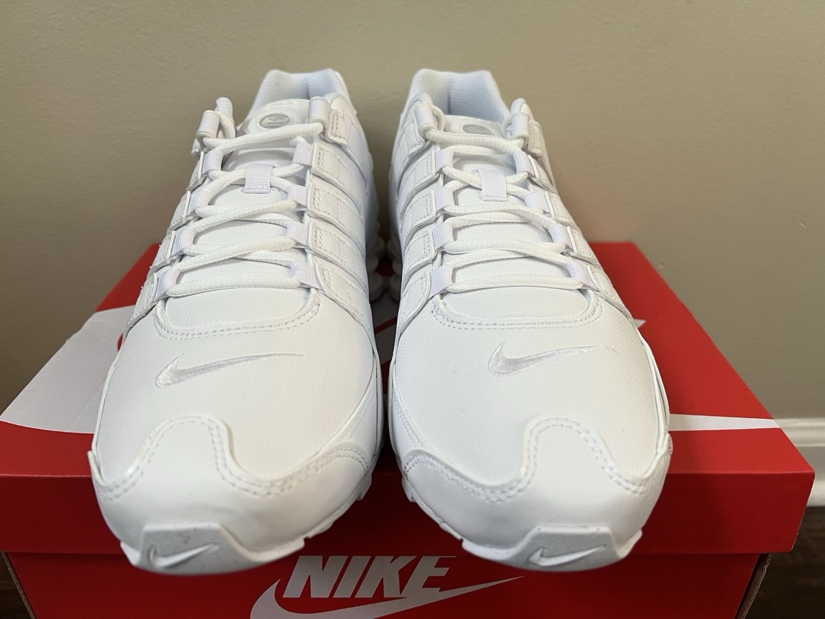 Nike Shox NZ Triple White 378341-128 Size 7.5-13 | eBay