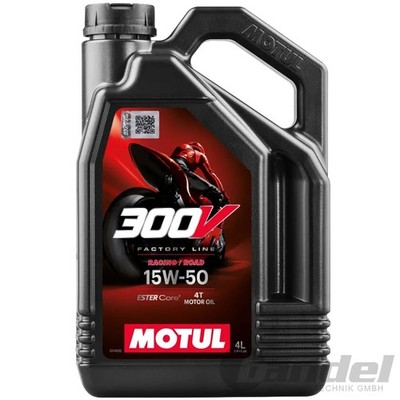 4L LITER MOTUL 104129 300V FACTORY LINE MOTORRADÖL RENNSPORTÖL 15W50