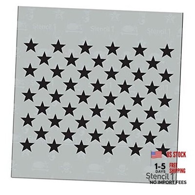 50 Stars Stencil 5.75'' x 6'' - Attractive & Durable Quality Reusable Clear