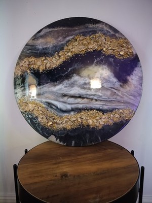 Wandbild Finsternis in Gold