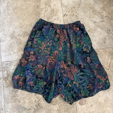 Blaxx One Size Floral Bloomer Rayon Shorts Vintage 80-90  s