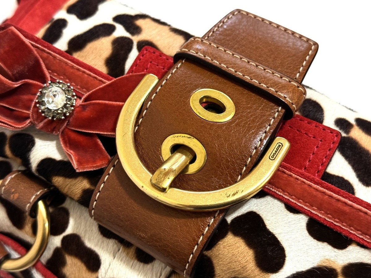 MINT Coach SOHO Y2K Ocelot Leopard Haircalf Pocket Tote Bag
