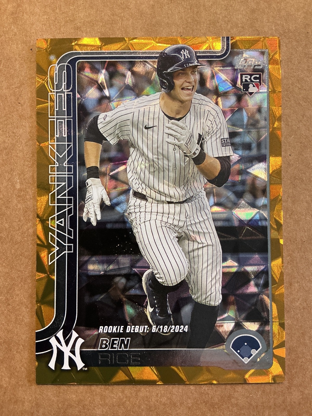 2025 Topps Update Ben Rice RC Debut Gold Diamante Foil #29/50