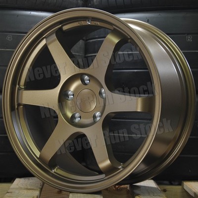 9SIX9 SIX-1 17x8 5x114.3 25 OFFSET MATTE BRONZE TE 6 SPOKES SPORT 4 WHEELS SET