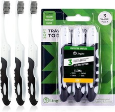 Folding Toothbrush, Built-in Cover, Travel Size for Hiking,