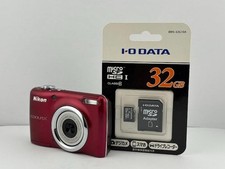 Nikon COOLPIX L23 Red Compact Digital Camera with Memory Card Excellent