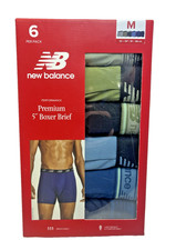 NEW BALANCE Mens M 32-34 Performance Premium 5" Boxer Brief Multicolor 6 Pairs