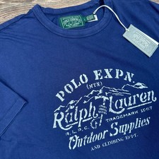 Polo Country Ralph Lauren Mens Size LARGE T-Shirt Navy Blue Outdoor Supplies NEW
