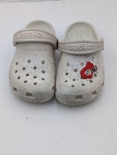 Crocs Kids' Classic Glitter Clog Size C9 White Lil Mermaid