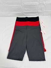 NWT Sweet Hearts 3-Pack Biker Shorts - Large - Black, Red, Grey - High Waist