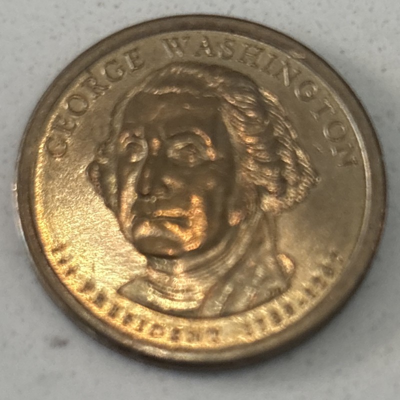 2007-P Washington Presidential Dollar. Type 1 Edge Lettering.