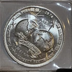 1974 World Trade Unit Lite TONED Plato Pura Argentum 1oz 999 FINE Silver round