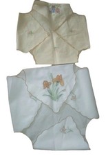 Zestaw 2 haftowanych wkładek do koszy vintage lub podgrzewaczy do chleba romantyczny szyk Wielkanoc